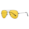 JOOX Polarized Aviator Sunglasses for Women Men, UV400 Protection Lens and Lightweight Metal Pilot Frame JX2775 - color: Gunmetal/Night Vision Yellow