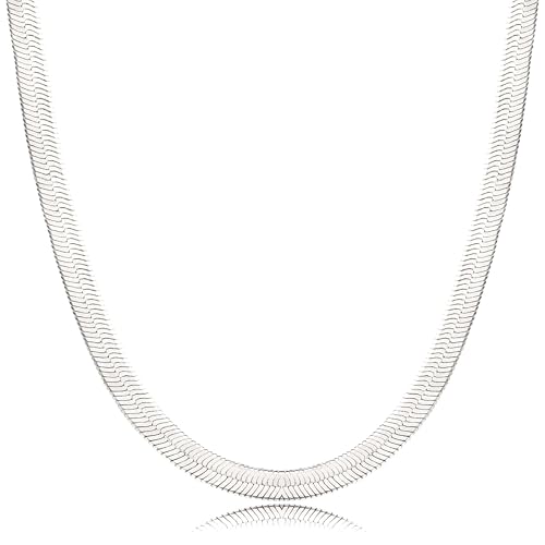 NECOCY 14K Gold Plated Necklaces for Women, Dainty Gold Herringbone Choker Necklace Thin Layered Snake Chain Jewelry for Gifts - color: SL-3MM 14" Herringbone Necklace