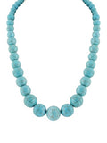 MINACHI Boho Created Turquoise Bead Long Strand Necklace, Bohemian Statement Jewelry Gift for Women - color: S02