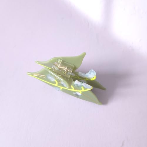 Lily of The Valley Claw Clips,Cellulose Acetate Hair Clips,Small Claw Clips for Girl,Hair Accessories - color: Green
