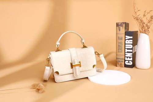 LL LOPPOP Women's Small Classy Crossbody Purse Top Handle Handbags Leather Satchel Bags for Women - color: A-beige(2035)