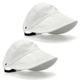 2 Pcs Women's Trendy Breathable Sun Hat, 2026 New Wide Brim UV Protection Hollow Top Sun Hat Summer Beach Packable Visor - color: White
