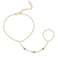 Gokeey Gold Hand Chain Bracelet for Women Trendy, Dainty 14k Gold Plated Ring Bracelet Hand Chain Finger Ring Slave Cuff Bracelet Cubic Zircon Hand Jewelry for Women Accessories - style: 3cz hand chain-Dec