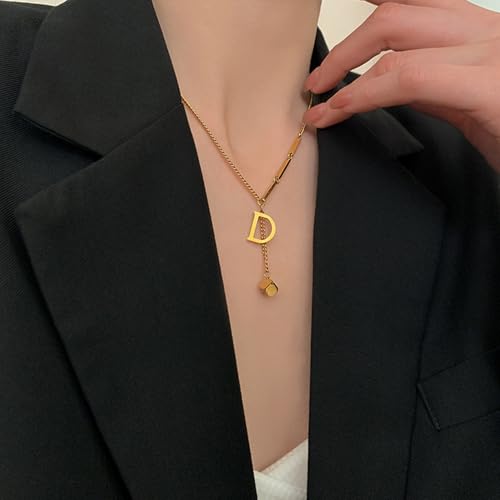 Gold Necklaces for Women Gifts - 14K Gold Plated Necklace for Women Necklaces for Her Tiny Fashion Jewelry for Teens，for Women Friends Jewelry Gifts，Necklace Gold Jewelry Birthday Gifts - style: Letter D necklace