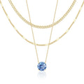 WomenGifts Layered Gold Necklaces for Women, 14K Gold Sterling Silver Plated Dainty Pendant Necklace Set Non Tarnish, Chunky Stackable Cuban Chain Choker, Trendy Birthstone Vacation Jewelry Gift - color: Gold, style: Cubic Zirconia-Created Topaz-Dec
