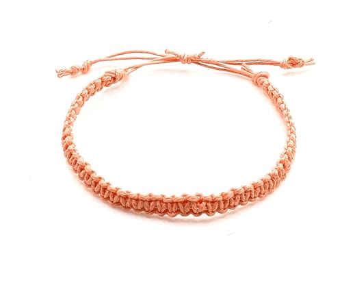 Hemp Bracelet Adjustable - color: Coral Peach