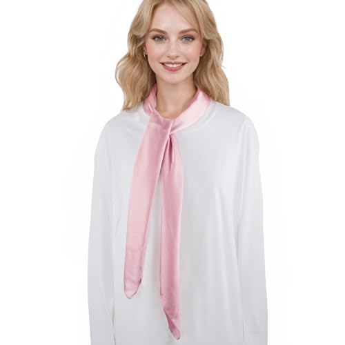 RIIQIICHY 35 Inch Head Scarf for Women Hair Scarf Like Silk Scarf Square Scarf Bandanas for Women - color: Baby Pink