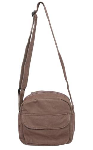 Small Crossbody Bag Cute Purse Mini Canvas Crossbody Purse Phone bag - color: Coffee