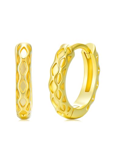 14K Gold Hoop Earrings for Women Hypoallergenic Lightweight Gold Huggie Hoop Earring Jewelry Gift - style: C-15mm