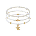 Gold Starfish Anklets for Women Seashell Ankle Bracelet Boho Stack Stretch Beaded Anklet Set Summer Beach Jewelry - style: A Style
