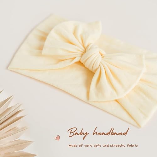 Jesries 22 PCS Baby Headbands Soft Nylon Hairbands with Bows Girls Hair Accessories for Newborn Infant Toddler Kids Handmade - color: Brown