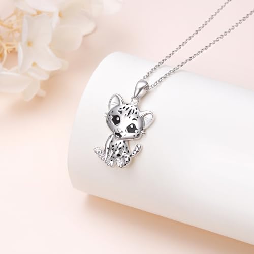 925 Sterling Silver Animal Necklaces Lion/Cat/Phoenix/Bunny/Koalas Necklace Adjustable Chain Animal Lover Pendant Jewelry for Women Men - style: Leopard