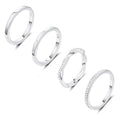 TOBENY Stackable Silver Gold Rings for Women Non Tarnish 14K Gold Plated Cubic Zirconia Ring Set Trendy Dainty Engagement Wedding Bands Thumb Rings Stacking Promise Statement Rings Jewelry Size 6-10 - color: 02-4Pcs Silver Stacking Rings