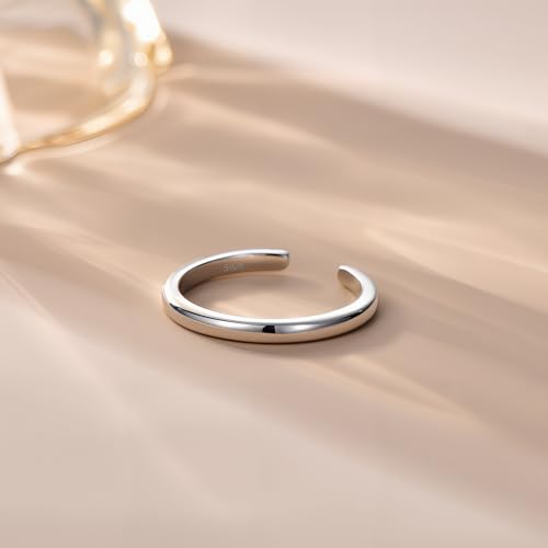 CHIC & ARTSY 925 Sterling Silver Open Toe Ring for Women - Lightweight Comfortable Yoga Toe Rings, Adjustable Stackable Toe Rings, Boho Coastal Vacation Beach Foot Jewellery - color: Classic #05