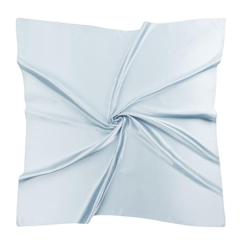 QIUTIMIY 35"x35" Like Silk Head Scarf for Women Satin Feel Large Square Scarf for Hair Wrapping and Sleeping Fashion Bandana - color: (90cm)square Scarf 25