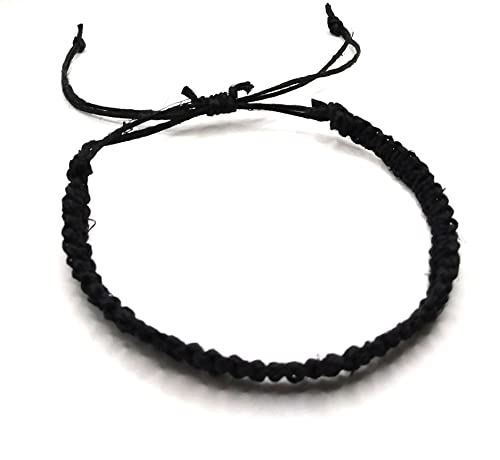 Hemp Bracelet Adjustable - color: Black