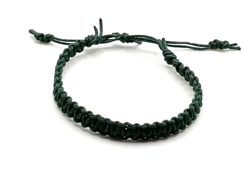 Hemp Bracelet Adjustable - color: Dark Forrest Green