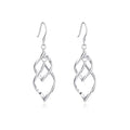 Silver Dangle Earrings, Hypoallergenic 14K White Gold Plated Twisted Pull Through Drop Earrings for Women Dainty Lightweight Jewelry for Valentines Mother's Day Birthday Thanksgiving Day Gifts - style: E