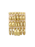 12 Pairs Chunky Gold Hoop Earrings for Women Trendy, Gold Plated Lightweight Hypoallergenic Stack, Thick Open Twisted Huggie Hoops Earring Set - color: 12 Pairs Gold Chunky