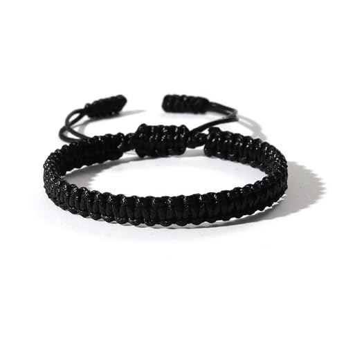 Blue Drop Boho Surfer Bracelets Handmade Knitted String Rope Braided Adjustable Summer Friendship Yoga Kabbalah Protection Lucky Friendship Bracelets For Couple Women Men Waterproof Beach Jewelry - color: Black