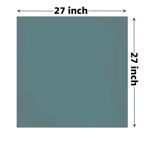100% Cotton Bandana 27x27 Large Solid Head Scarf for Men Women Thick Opaque Reusable Wrapping Cloth Gift & Lunch - color: Teal Blue Single