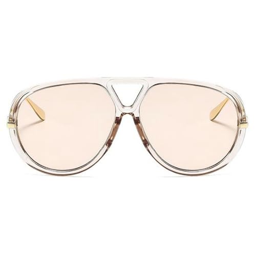 Trendy Oversized Pilot Sunglasses Women For Men Round Sun Glasses Vintage Big Frame Shield Shades Men Punk Sunglasses - color: C11