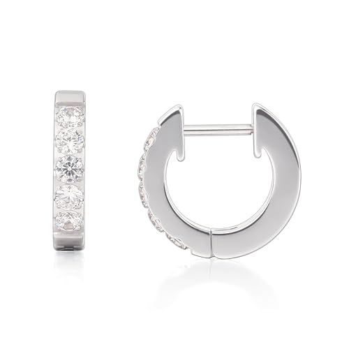 Limerencia Hypoallergenic Implant Grade Titanium G23 Huggie Hoop Earrings, 5A Cubic Zirconia Pure Titanium F136 Hoops for Women Sensitive Ears - color: Silver