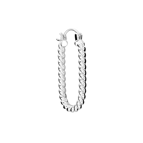 Amazon Essentials Plated Tailored Hoop Earrings - color: Silver, size: L: 1.34" X W: 0.11"