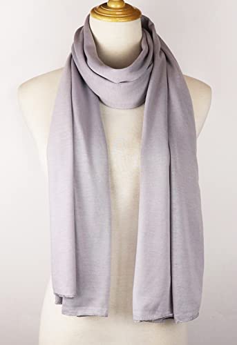 vabovin Head Wraps for Black Women Stretch Jersey Knit Turban Headwrap Solid Color Headscarf Headband Shawl - color: 08- Light Gray