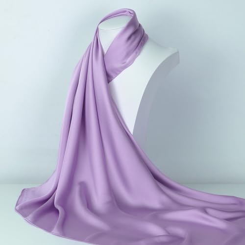 RIIQIICHY 35 Inch Head Scarf for Women Hair Scarf Like Silk Scarf Square Scarf Bandanas for Women - color: Purple