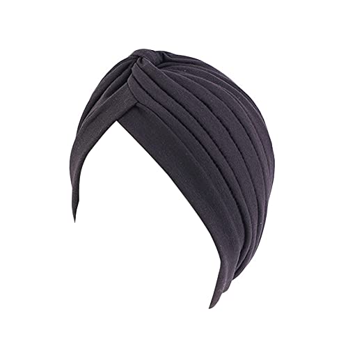 beauty YFJH Women's Cotton Turban Head Wrap Cancer Chemo Beanies Cap Headwear Cap Bonnet Hair Loss Hat - color: Black
