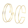 MECCANIXITY 2Pcs Arm Cuff Bracelet for Women, Upper Arm Cuffs Open Adjustable Minimalist Cuff Bangle Bracelet Set Stackable Armband - color: Gold