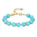 KissYan Beaded Bracelets for Women, Colorful Natural Stone Boho Bead Bracelet for Beach, Handmade Dopamine Gemstone Summer Jewelry Gifts - color: Turquoise