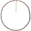 Simple Choker Necklace for Women Real Stone and Crystals Necklaces 4mm Beaded Choker Jewelry Meditation Gift for Women (16"+2") - style: Grey Agate