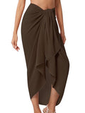QIANXIZHAN Women's Swimsuit Cover Up,Beach Sarong Wrap Bottom Coverup for Women Short Skirt - color: 1darkcoffee