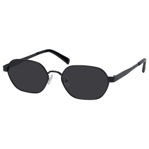 mosanana Trendy Retro Hexagon Sunglasses for Women Metal MS52593 - color: C5 Black/Grey