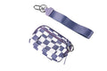 Wristlet Wallet for Women Mini Zip Card Case with Clear ID Window Zipper Coin Purse Lightweight Portable Keychain Wallet - color: Dark Purple
