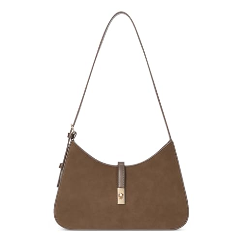 CLUCI Suede Purses for Women, Shoulder Suede Bag with Adjustable Strap, Handbag Hobo Bags - color: B-suede-small