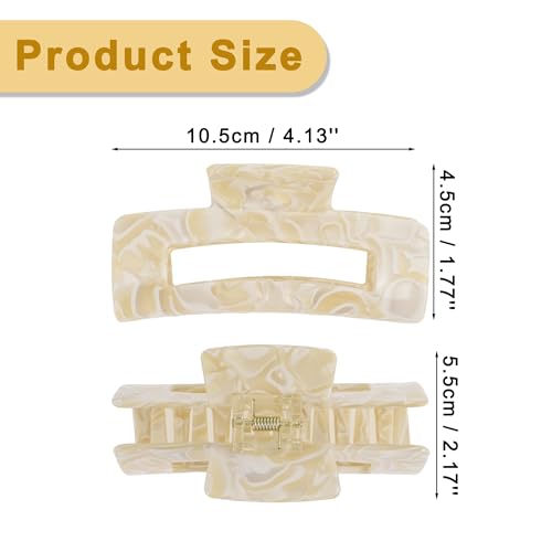 VOCOSTE Hair Caw Clips, Acetic Acid Hair Clips, Tortoise Hair Clips, Large Hair Claw Clips, Hair Barrettes for Women, Beige - color: Beige