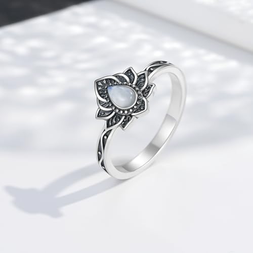 925 Sterling Silver Lotus Ring Jewelry Gifts for Women Sister
