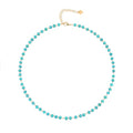 CANEVINKA Bohemian Beaded Choker Necklace 18K Gold Plated Bead Pendant Necklace Vintage Handmade Jewelry for Women - style: Green Beaded Necklace