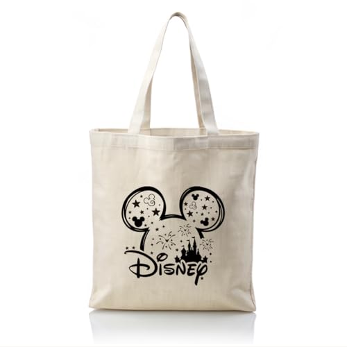 Canvas Tote Bag Aesthetic for Women,Reusable Canvas Cute Shoulder Bag for Grocery, Shopping, Beach & Daily Use - color: Mouse Head