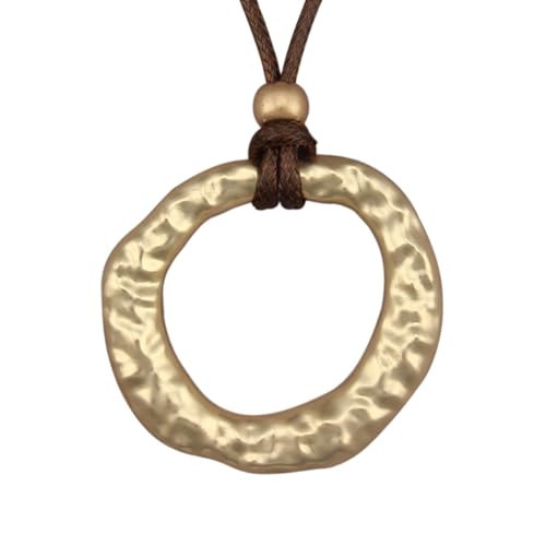 Leather Necklace for Women Vintage Boho Necklaces Black Cord Choker With Pendant Casual Chunky Leather Necklace Trendy - style: Ciecle Gold Necklace