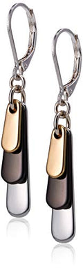 Nine West Women's Drop Earrings, Fashion Jewelry Accessories for Everyday and Special Occasion Wear, Lightweight Statement Earrings for Day and Evening Looks - color: Shaky - Tri Tone