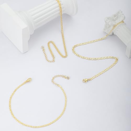 MIDEEO Gold/Silver Ankle Bracelets for Women,14K Gold Anklets for Women Waterproof Cuban Link Heart Beads Herringbone Rhinestone Anklets Set Layered Anklet Bracelets for Women Gold Jewelry Gift - style: 3Pcs Anklets D-Gold