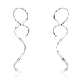 Handmade Spiral Threader Earrings Sterling Silver Hypoallergenic Twisted Pull Through Drop Dangle Earrings for Women - Silver & Gold - color: Long Silver