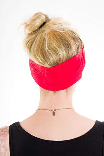 Twist Headband Extra Wide Scrunch Turban (Red) - color: Red