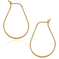 Oval Threader Hoop Earrings for Women - Lightweight Thin Teardrop Earring Hoops - 14k Gold, Rose or 925 Sterling Silver Plated - color: 1.4" inch - 18K Gold Plated