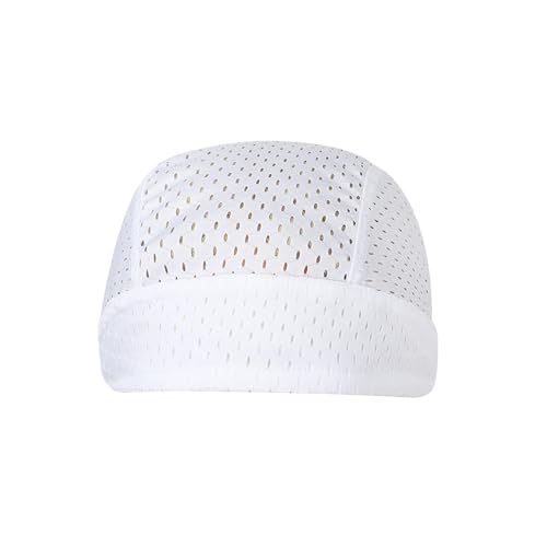 PURFUN Men Women Breathable Cycling Bandana Headscarf Adjustable Sweat Wicking Quick Dry Mesh Head Scarf Wrap Liner Skull Cap - color: White