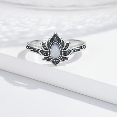 925 Sterling Silver Lotus Ring Jewelry Gifts for Women Sister